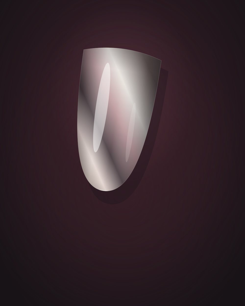 Oval tip in a metallic chrome finish