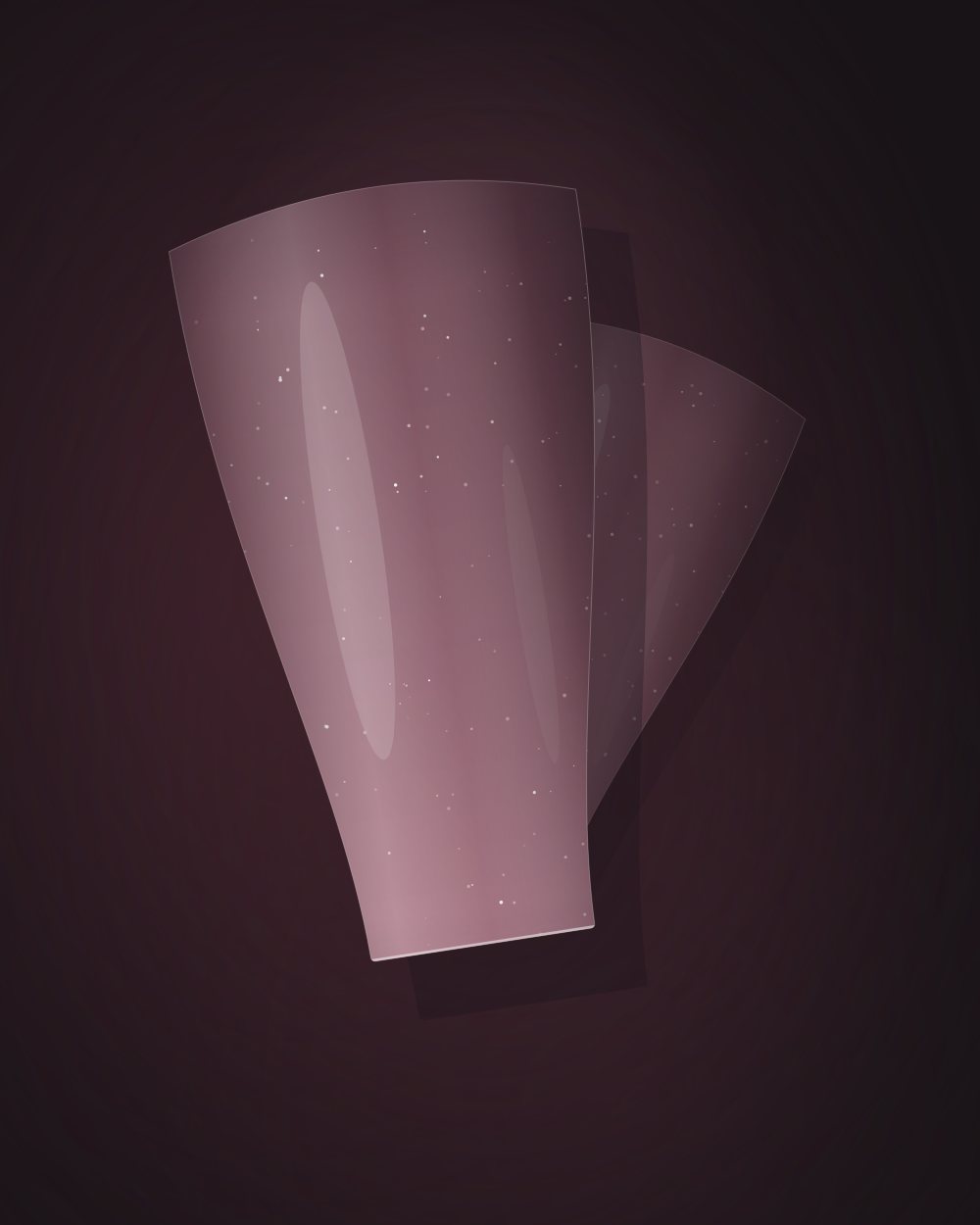 Glitter finish, coffin shape