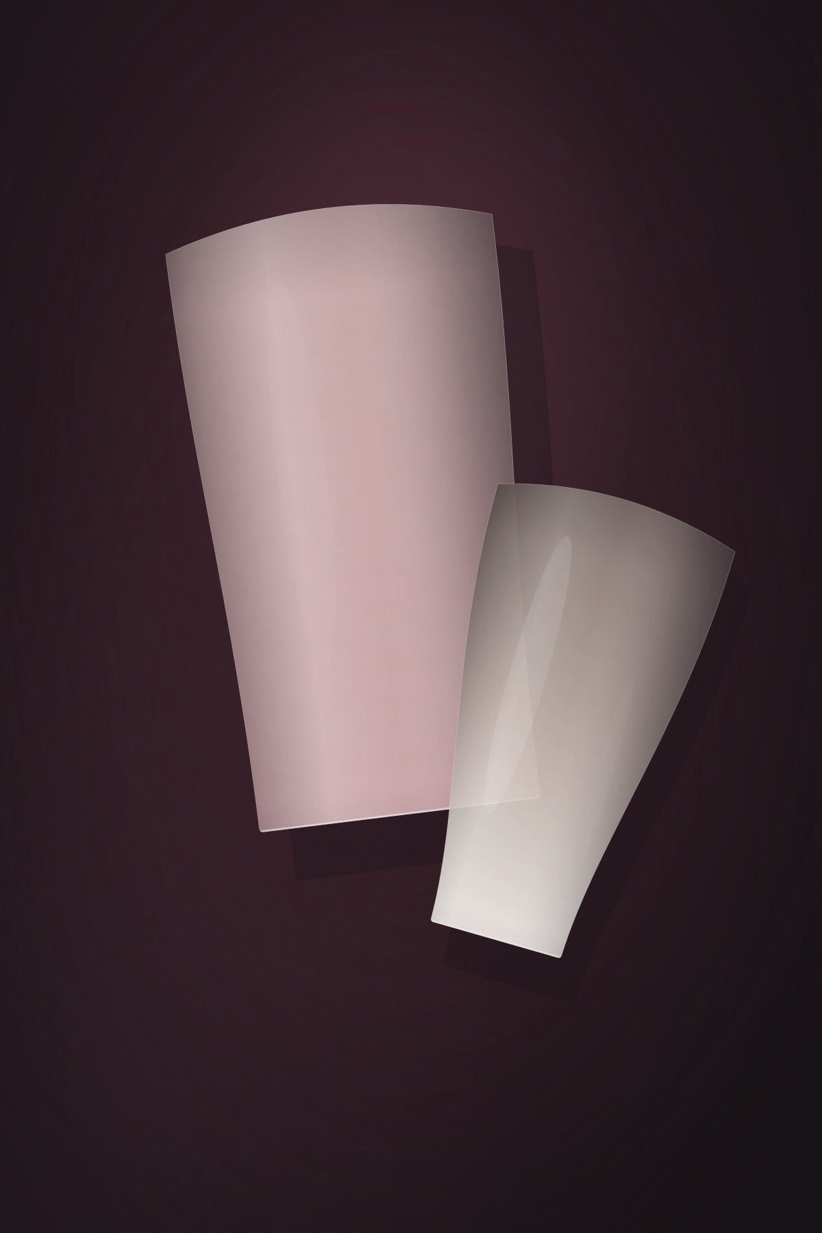 Square nail tip in a matte rose dipping powder finish