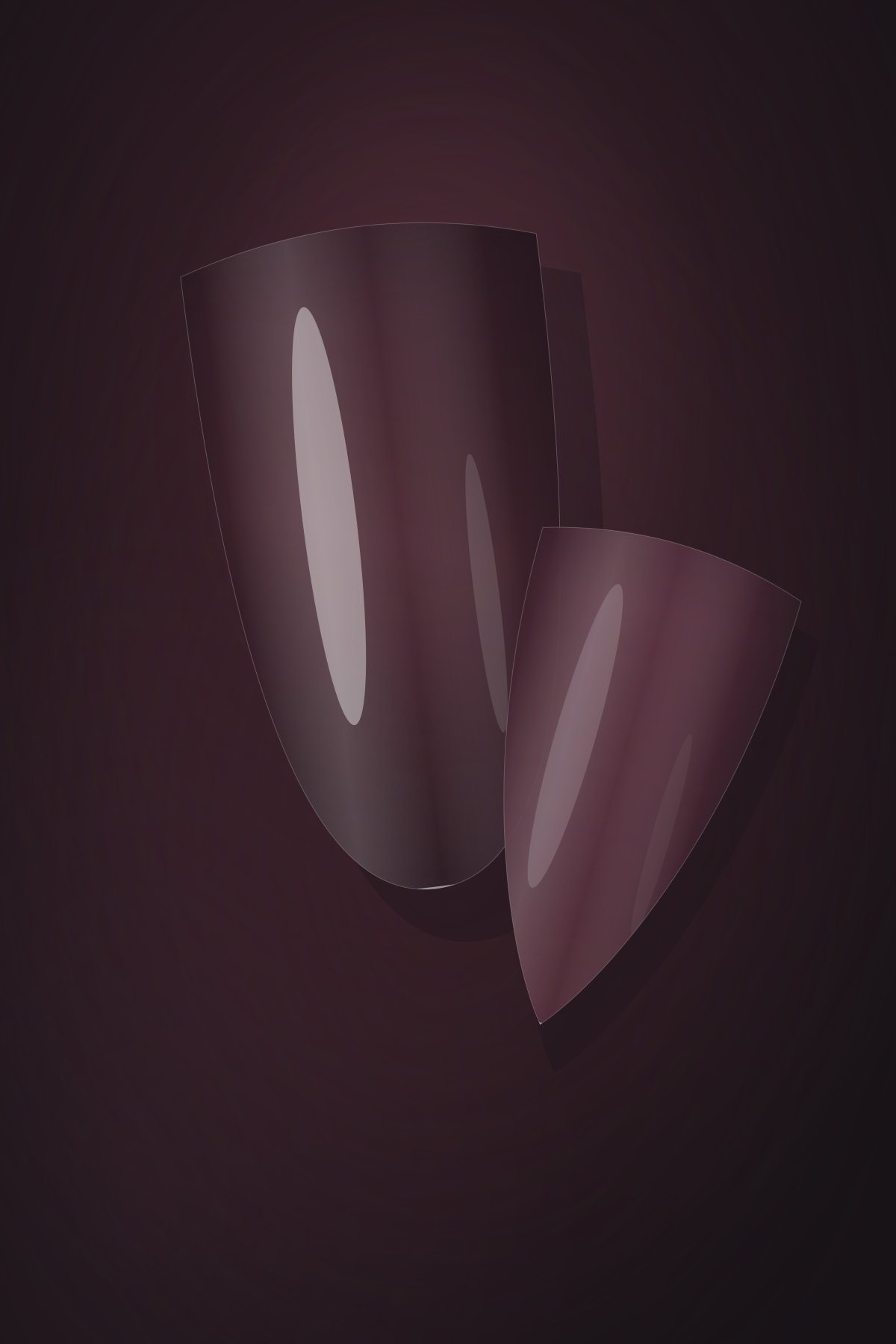 Oval nail tip in a deep wine high-gloss gel polish finish