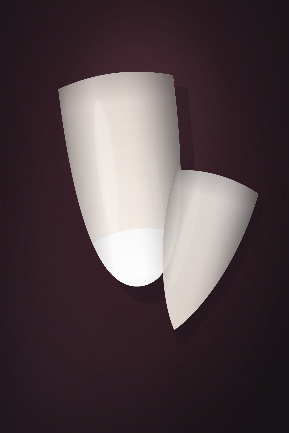 Oval nail tip with a classic French finish — ivory base and a white free edge