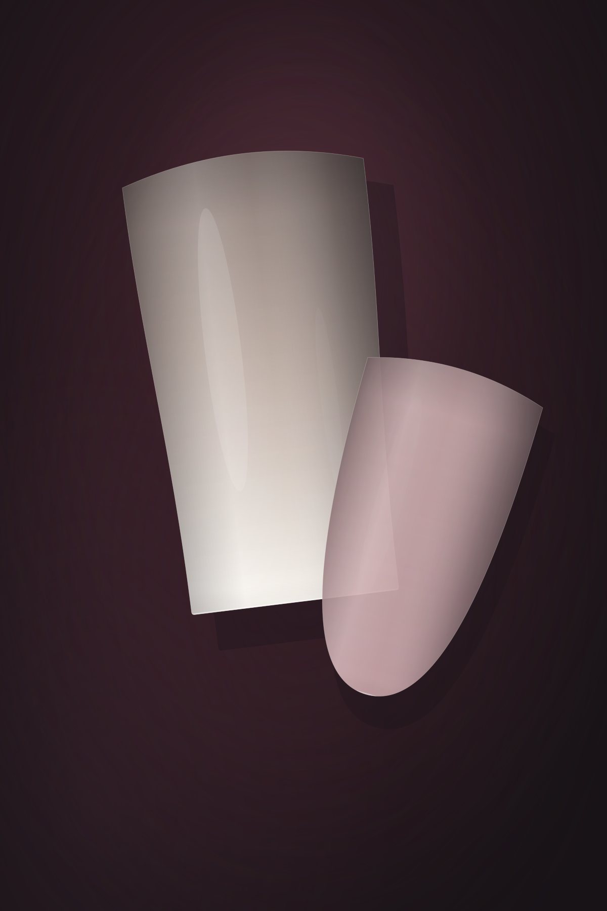 Square nail tip in a soft taupe-to-ivory ombré, representing the KD Nails pedicure colour range