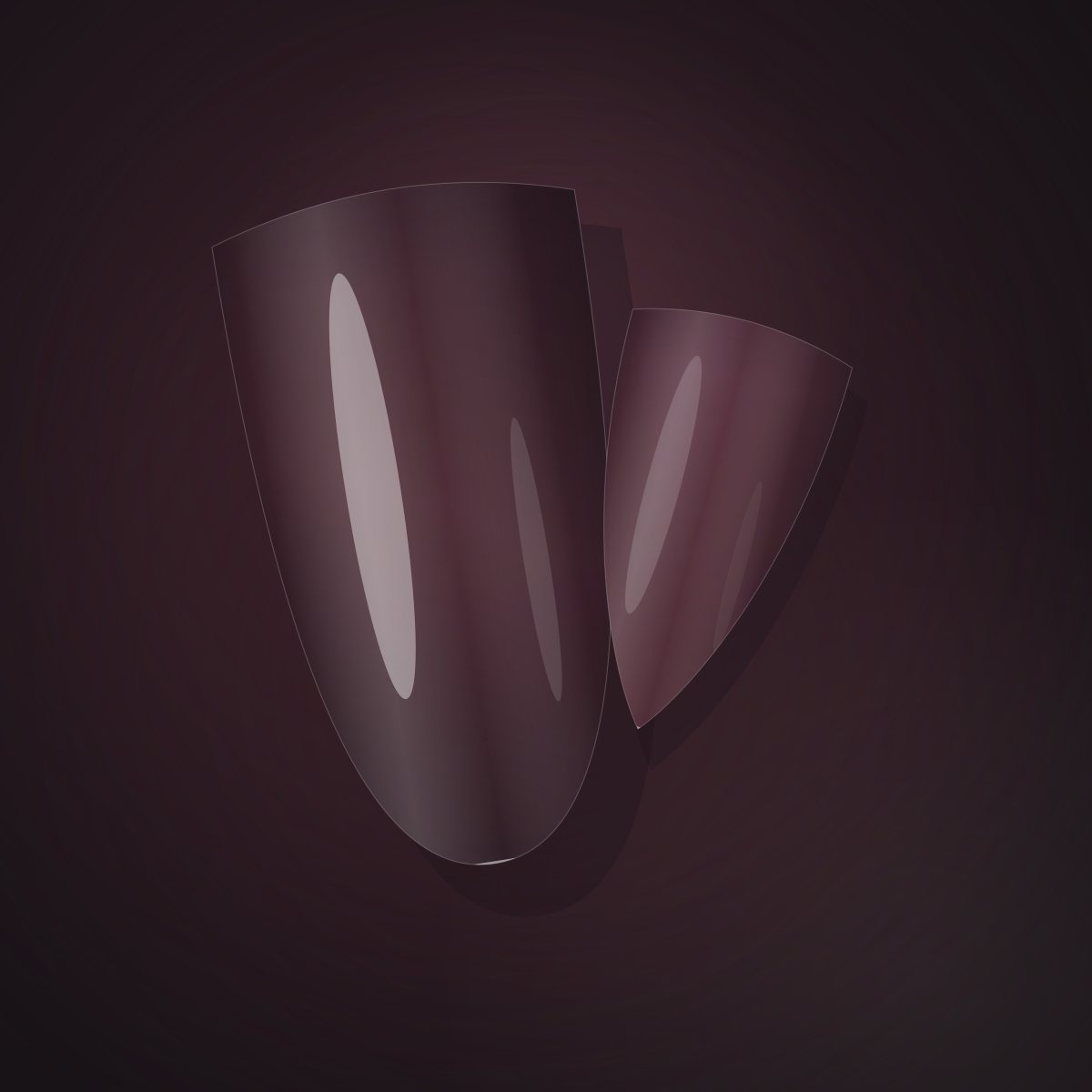 Oval nail tip in a deep wine high-gloss gel polish finish
