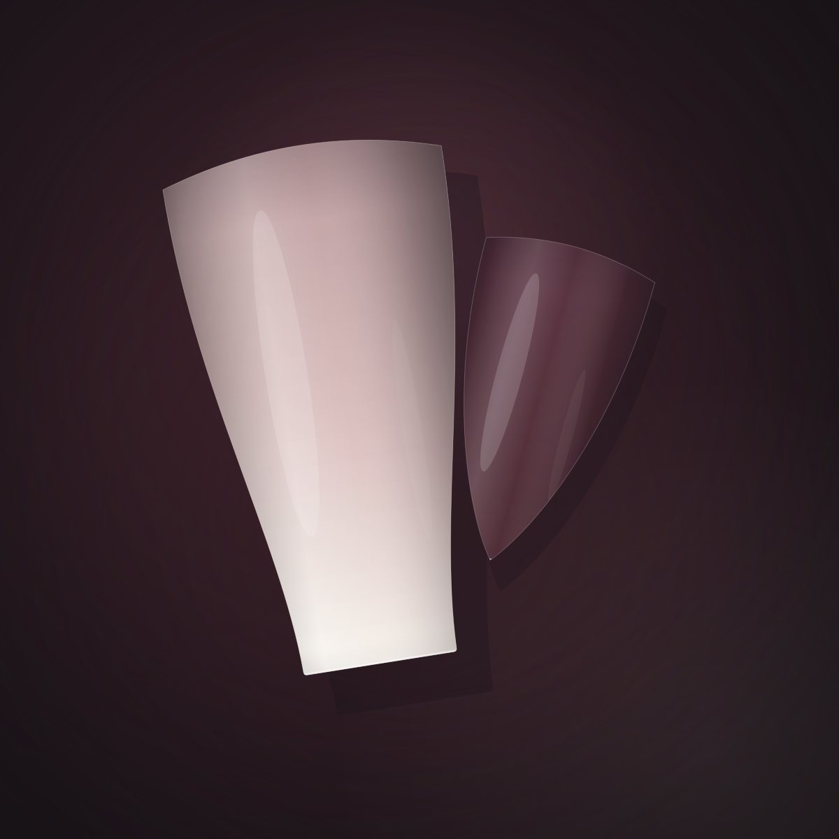 Coffin-shaped nail tip with a rose-to-ivory acrylic ombré finish, from the KD Nails colour range